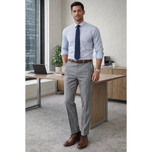 Con.Struct Grey Bistretch Dress Pants 34 x 30 Modern Fit Modern Stretch NWT